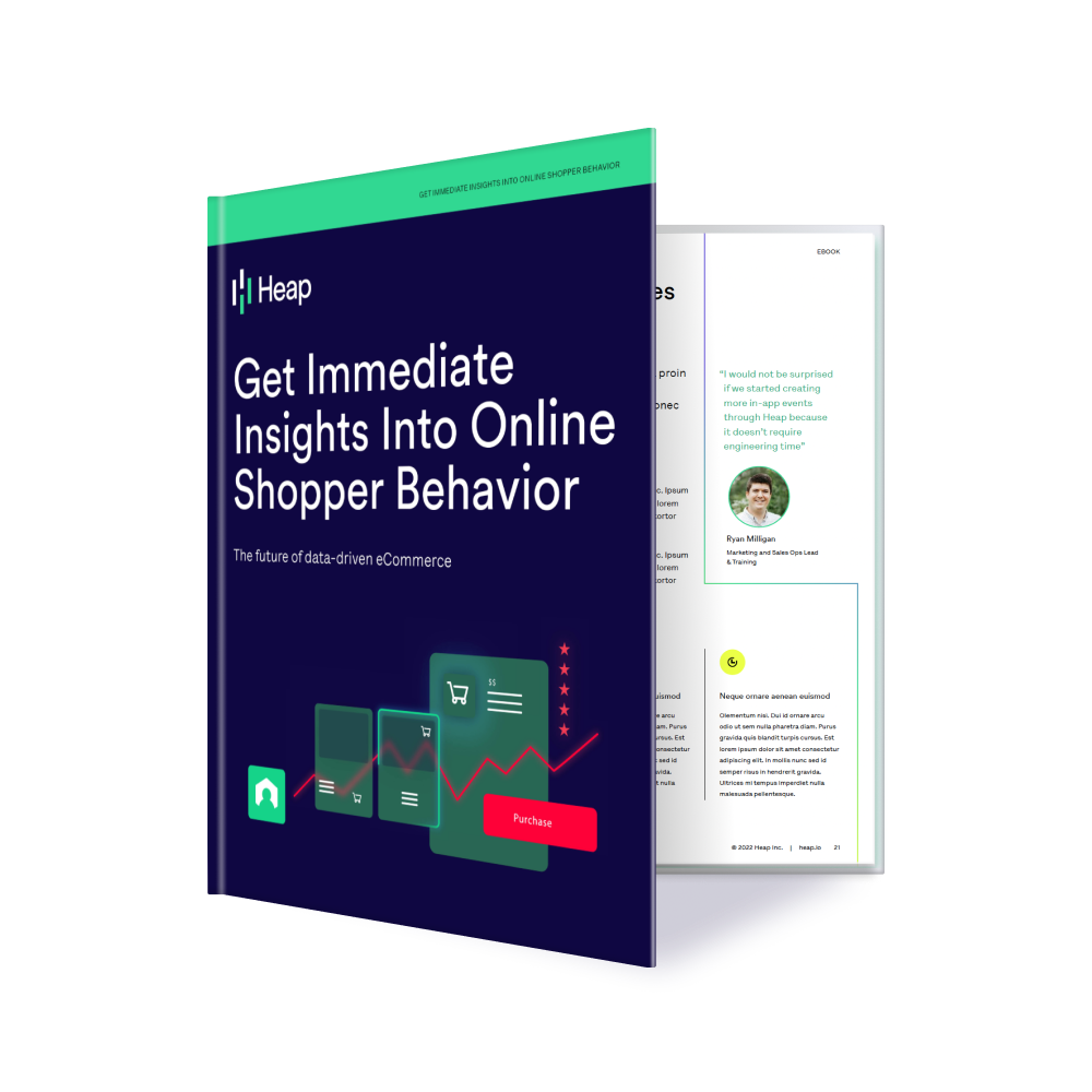 Heap + Shopify Hero Image showing a checkout workflow 